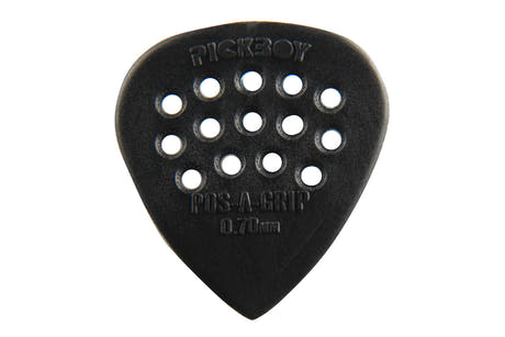 Plettri Pick Boy Pos-A-Grip, 0,70 mm medium, neri, 12 pz.
